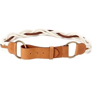 Braided leather and rope belt
